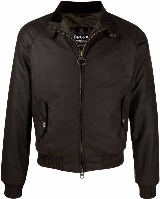 Barbour International Jack met trechterhals Groen