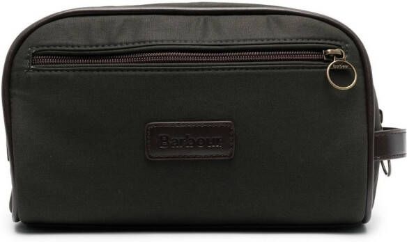 Barbour Katoenen toilettas Groen