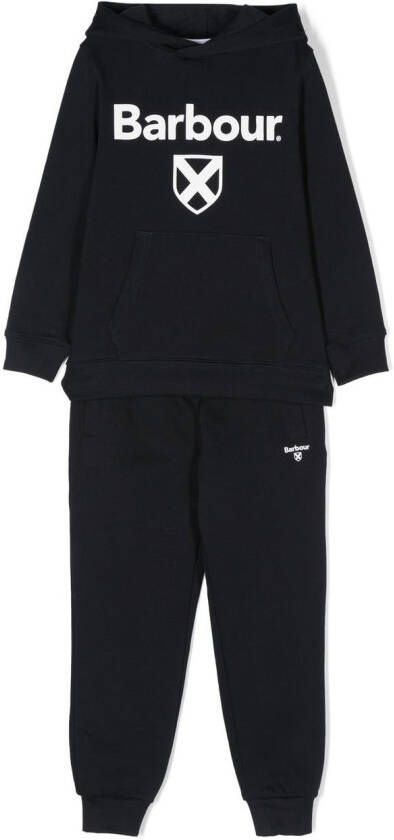 Barbour Kids Trainingspak met logoprint Blauw