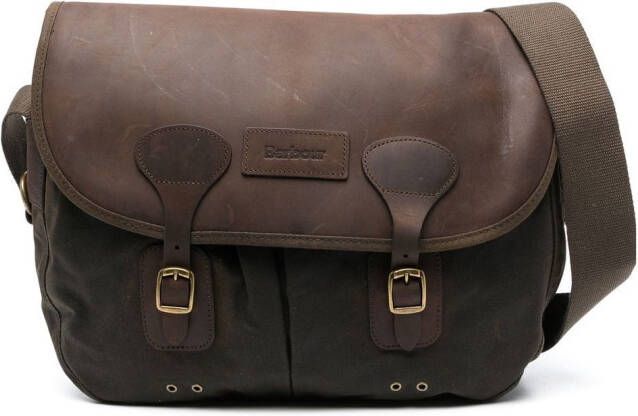 Barbour Leren messengertas Groen