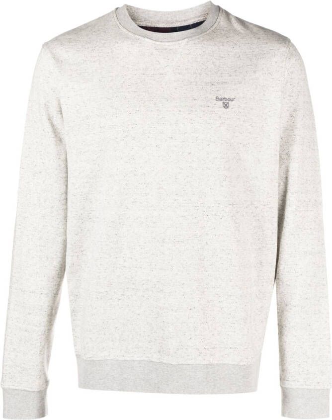 Barbour Sweater met geborduurd logo Grijs