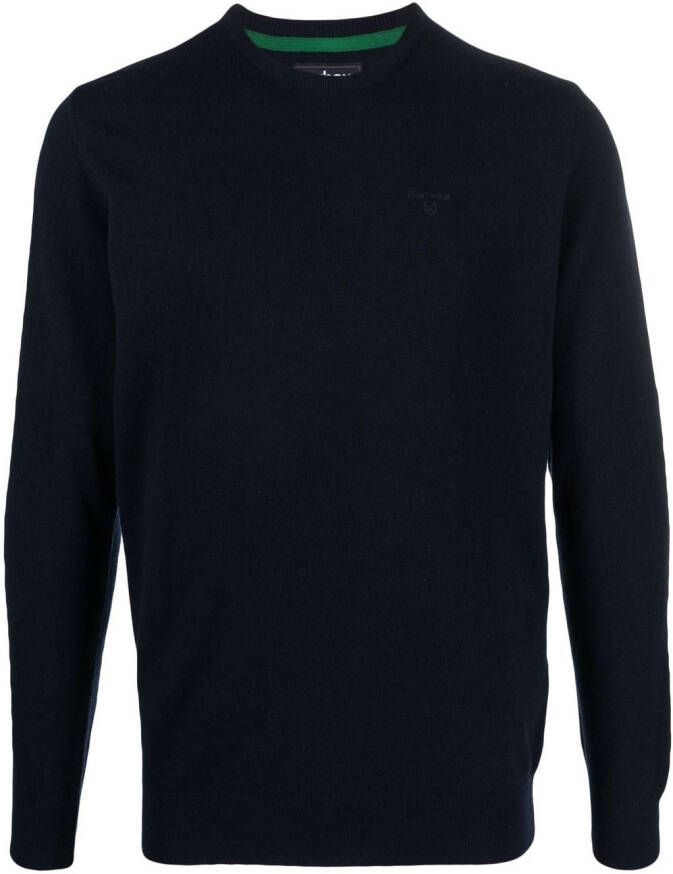 Barbour Trui met geborduurd logo Blauw