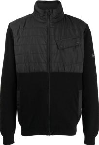 Barbour logo-patch zip-up jacket Zwart