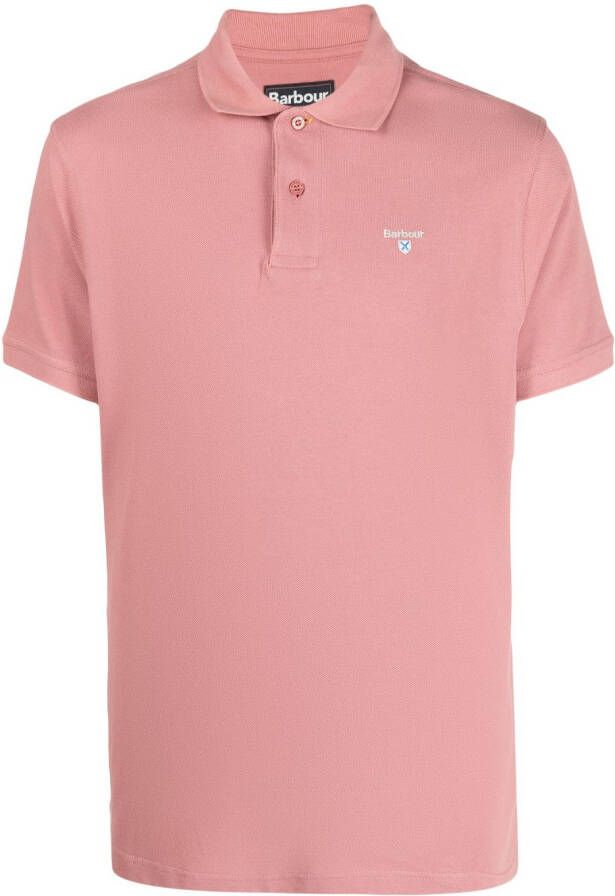 Barbour Poloshirt met geborduurd logo Roze