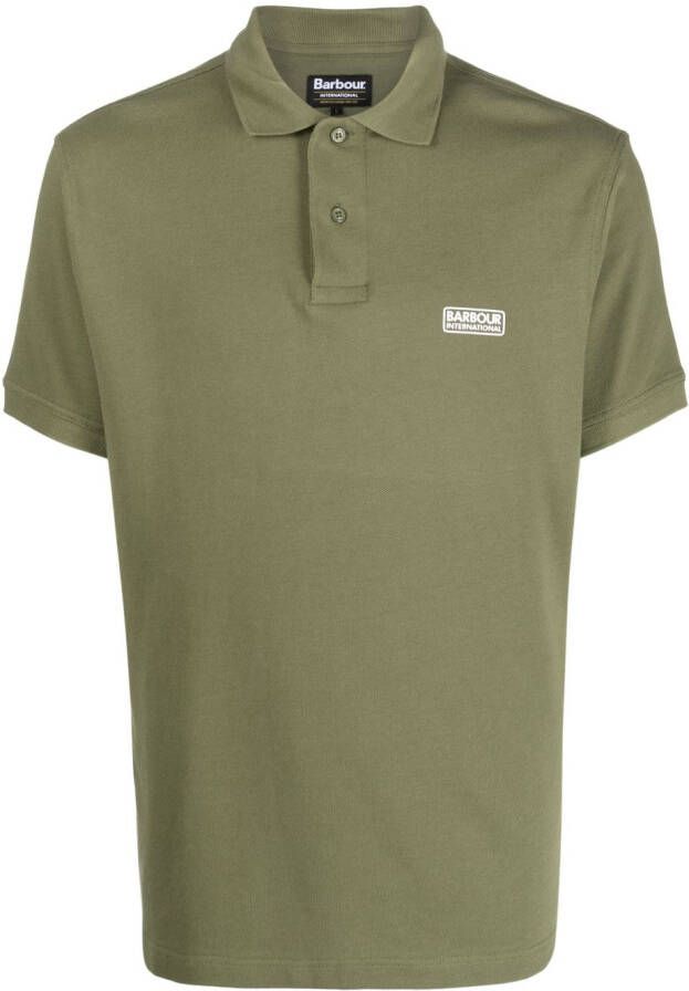 Barbour Poloshirt met logoprint Groen