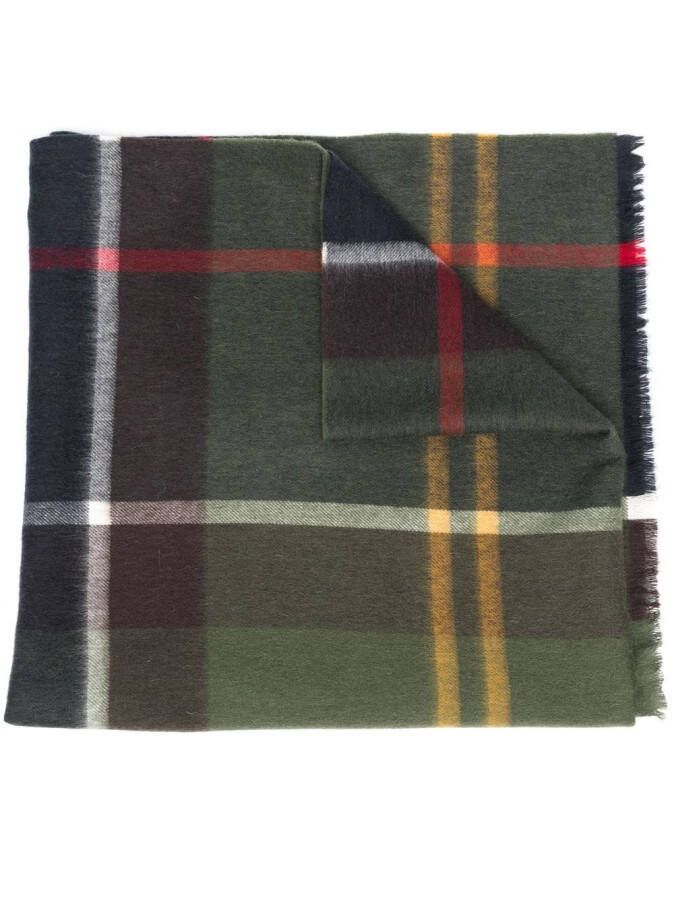 Barbour Sjaal met tartan ruit Groen