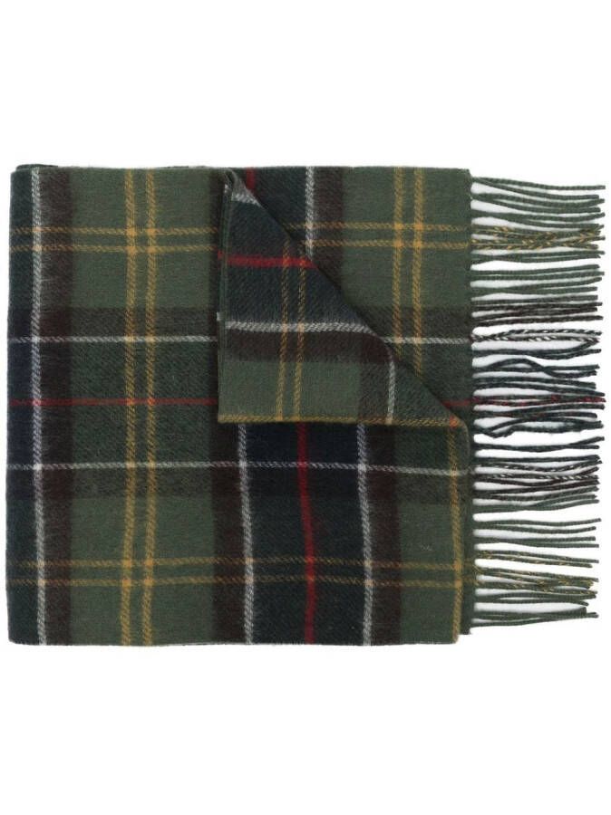Barbour Sjaal met tartan ruit Groen