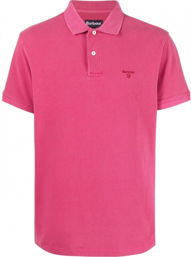 Barbour Poloshirt met logo Roze