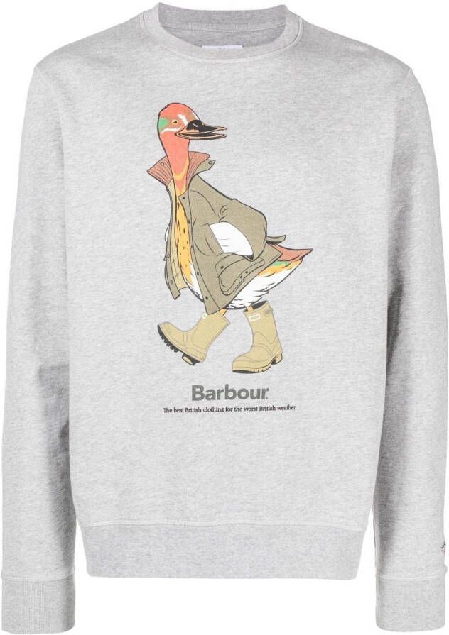 Barbour Sweater met eendenprint Grijs