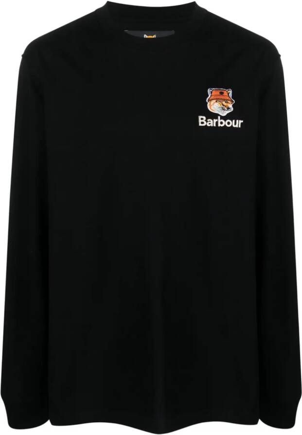 Barbour Sweater met geborduurd logo Zwart