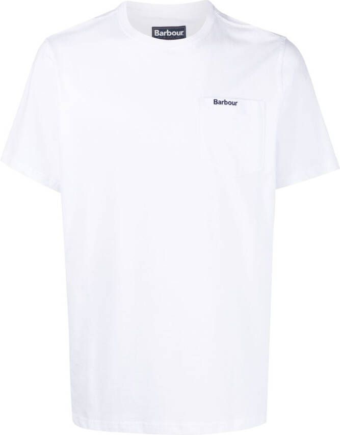 Barbour T-shirt met borstzak Wit