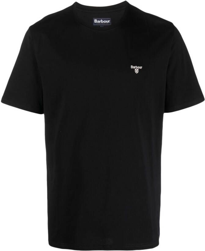 Barbour T-shirt met geborduurd logo Zwart