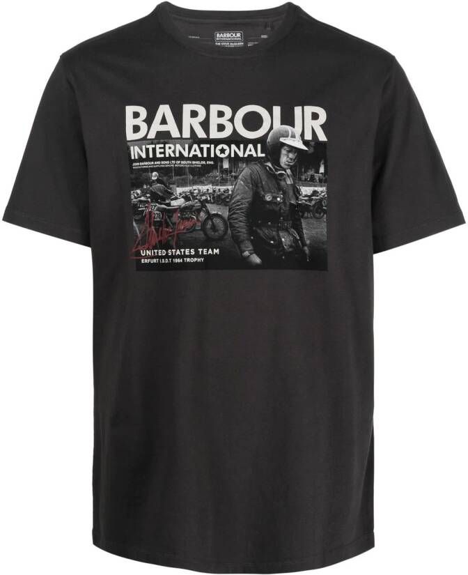 Barbour T-shirt met grafische print Grijs