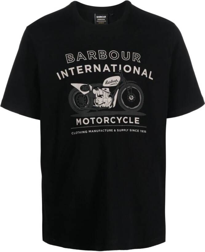 Barbour T-shirt met grafische print Zwart