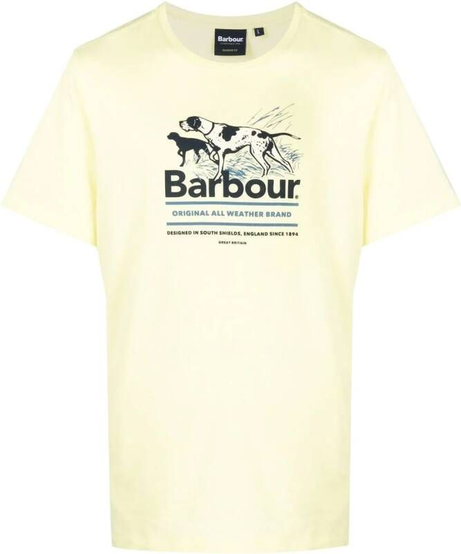 Barbour T-shirt met logo Geel