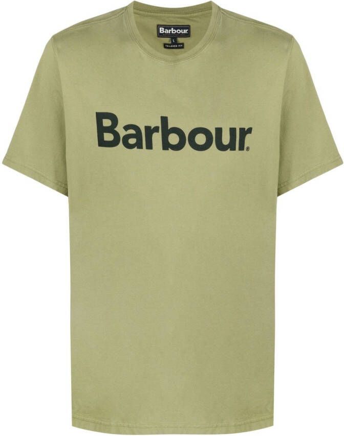 Barbour T-shirt met logoprint Groen