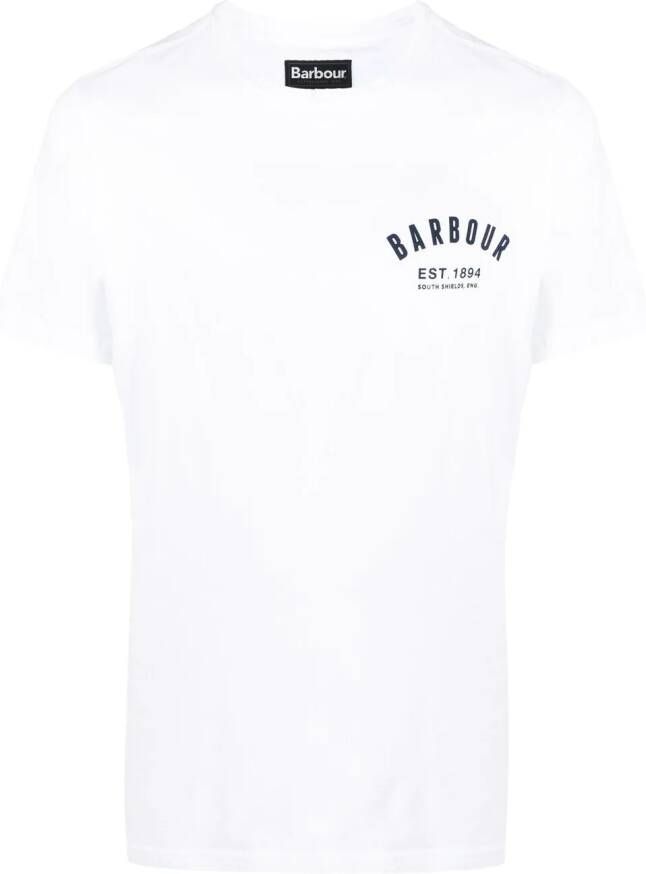 Barbour T-shirt met logoprint Wit