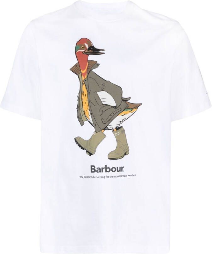 Barbour T-shirt met print Wit