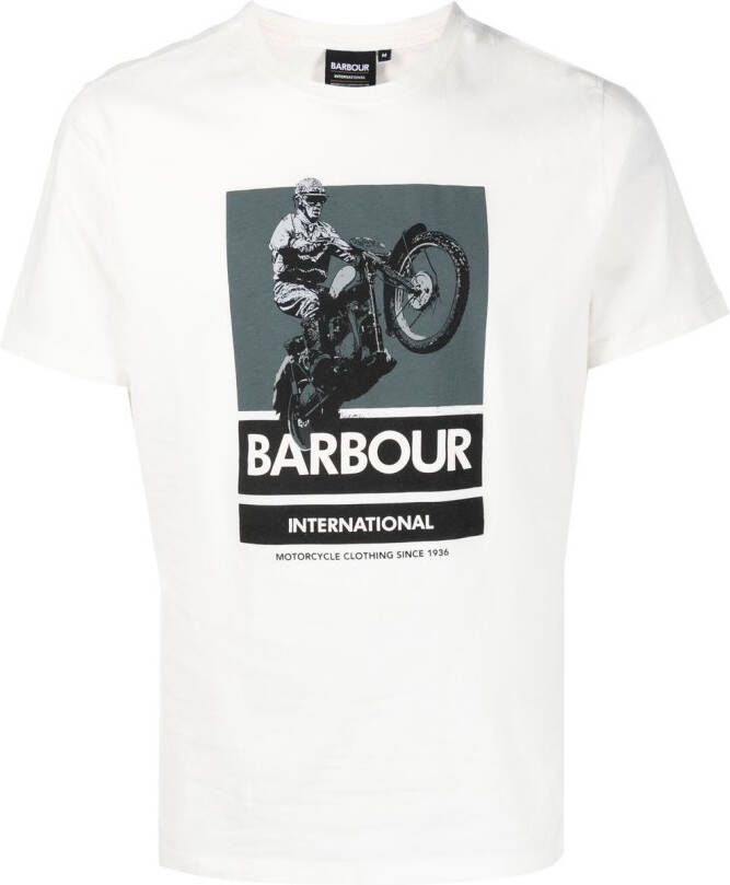 Barbour T-shirt met print Wit