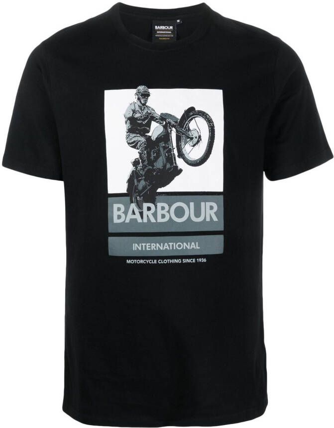 Barbour T-shirt met print Zwart