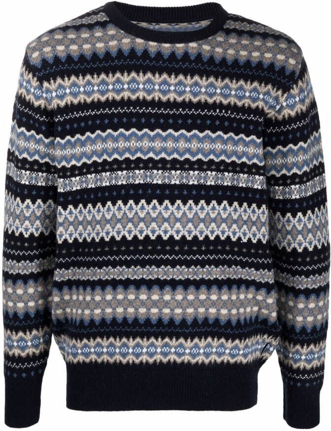 Barbour Trui met geometrische print Blauw