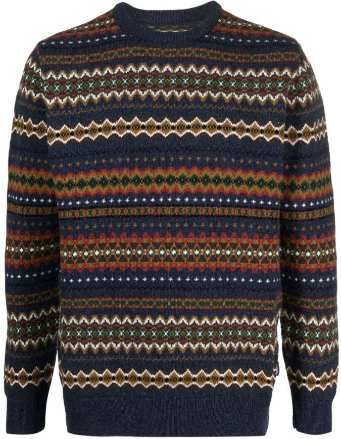 Barbour Trui met geometrische print Blauw