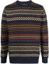 Barbour Trui met geometrische print Blauw - Thumbnail 1