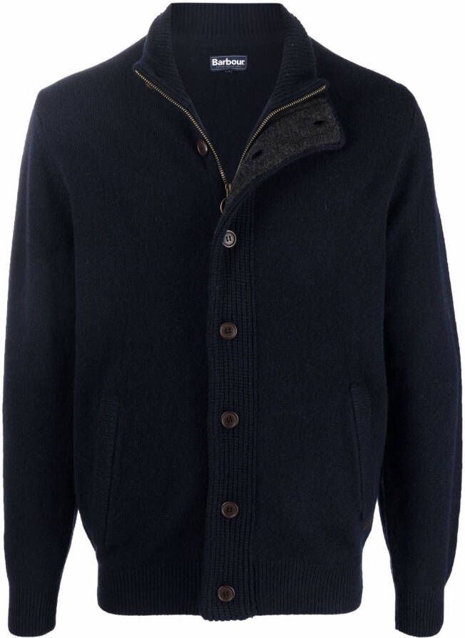 Barbour Wollen vest met hoge hals Blauw