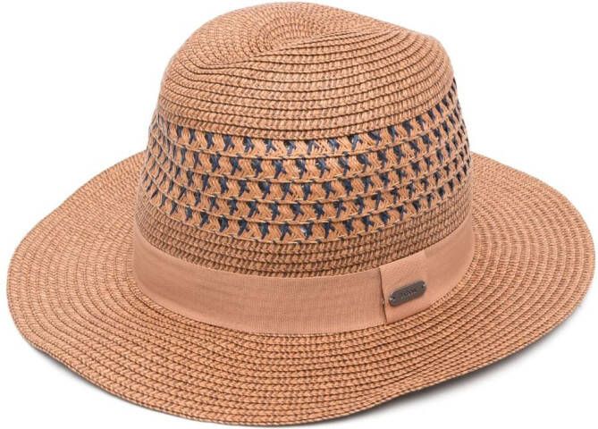 Barbour Fedora hoed met brede rand Bruin