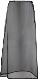 Barena semi-sheer drawstring silk skirt Zwart