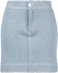 Barrie contrast-stitch mini skirt Blauw