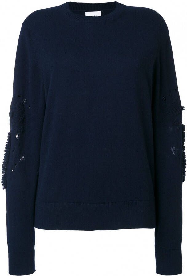 Barrie Romantic Timeless cashmere round neck pullover Blauw