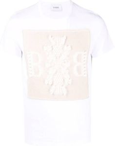 Barrie T-shirt met logo reliëf Wit