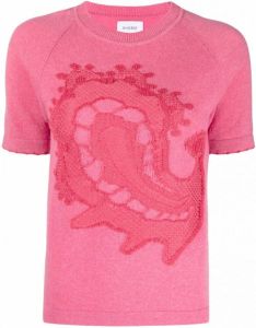 Barrie T-shirt met paisley-print Roze