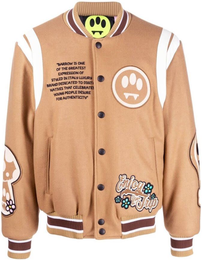 BARROW Bomberjack met logopatch Beige