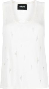 BARROW distressed-effect sleeveless top Wit