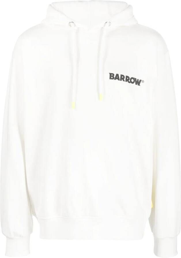 BARROW Hoodie met logoprint Wit