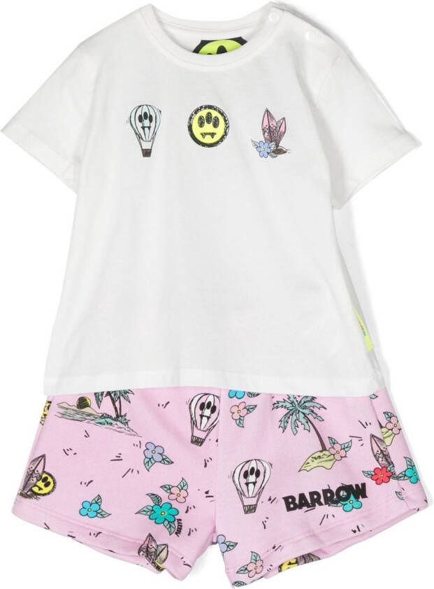 Barrow kids Shorts met logoprint Wit