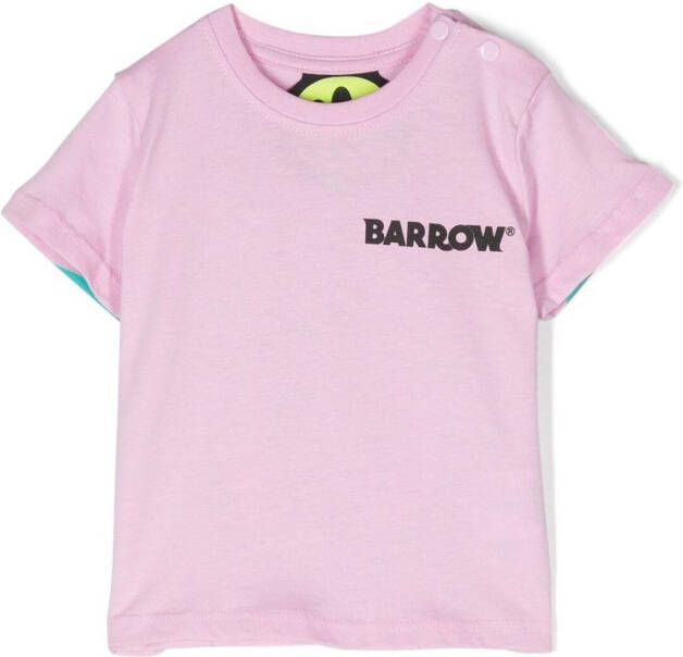 Barrow kids T-shirt met logoprint Roze