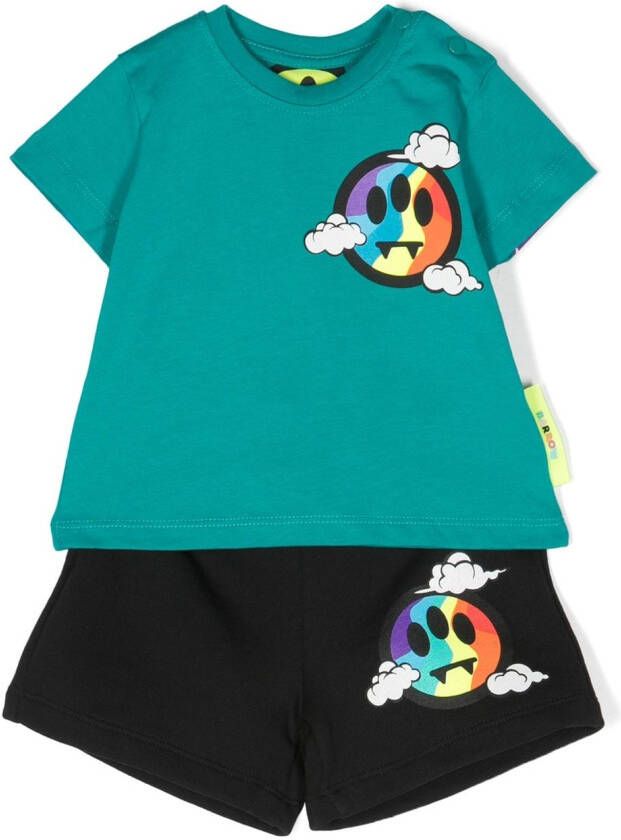Barrow kids T-shirt en shorts met logoprint Zwart