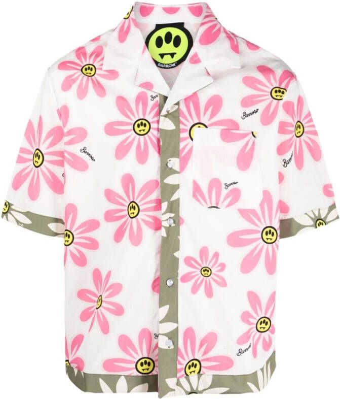 BARROW Overhemd met bloemenprint Wit