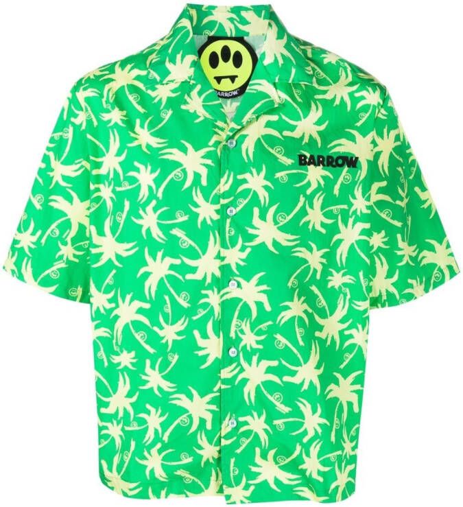 BARROW Overhemd met palmboomprint Groen