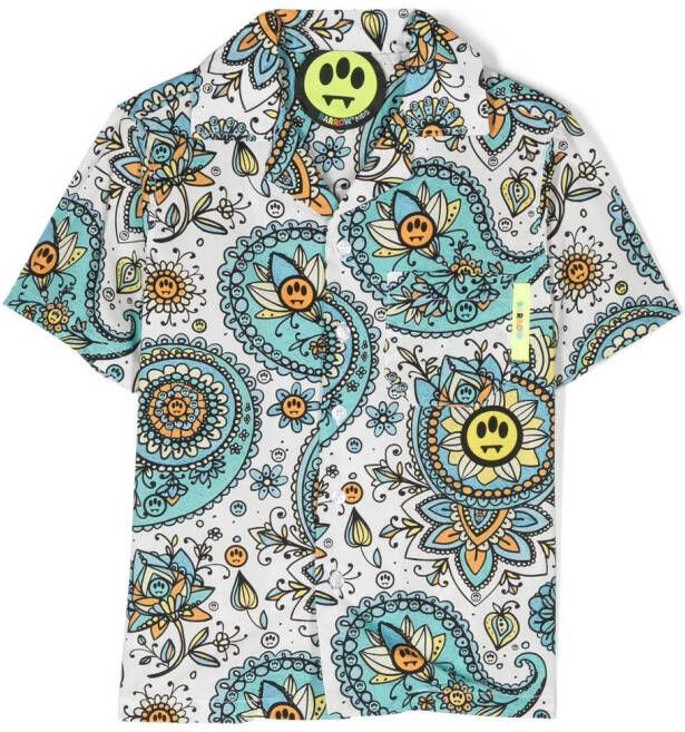 BARROW T-shirt met paisley-print Wit