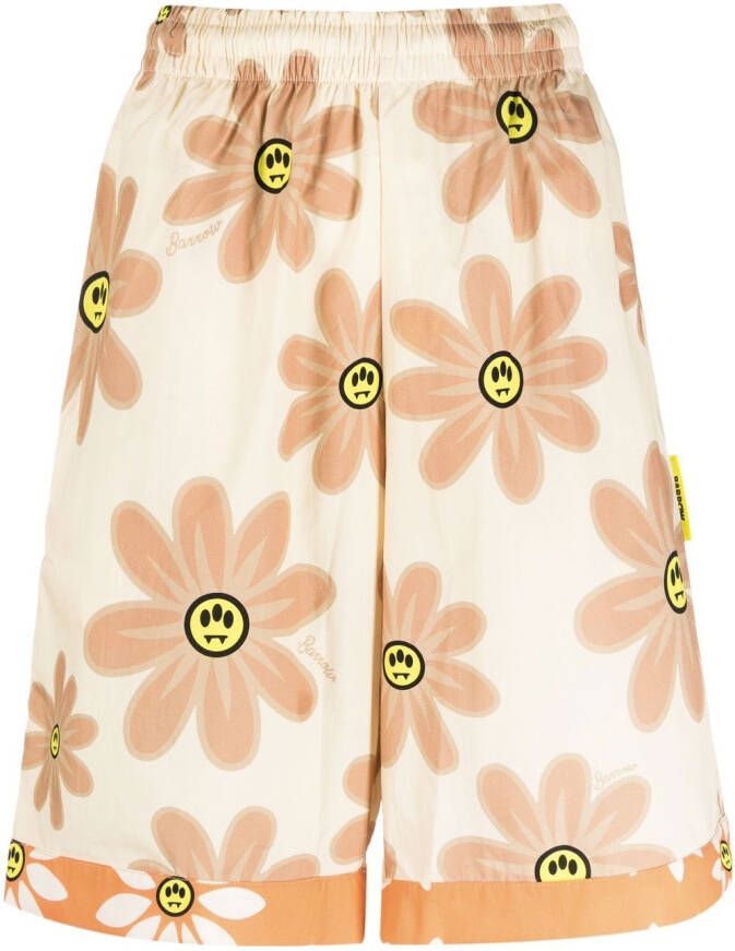 BARROW Shorts met bloemenprint Beige