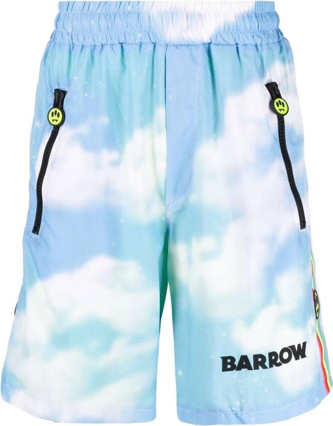 BARROW Shorts met logoprint Blauw