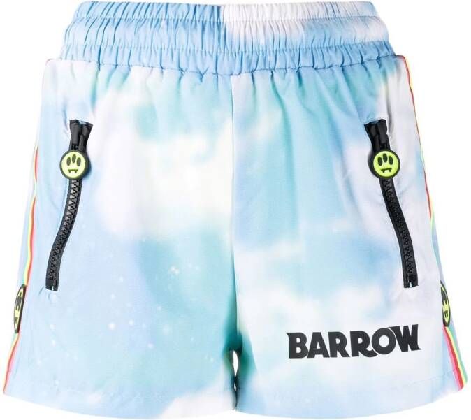 BARROW Shorts met tie-dye print Blauw