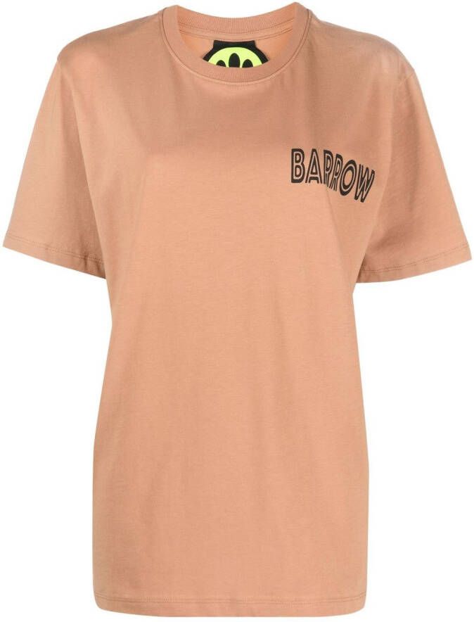 BARROW T-shirt met print Beige