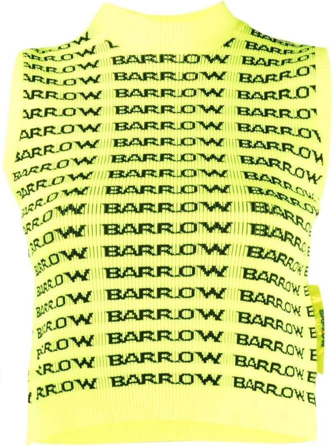 BARROW Top met logoprint Geel