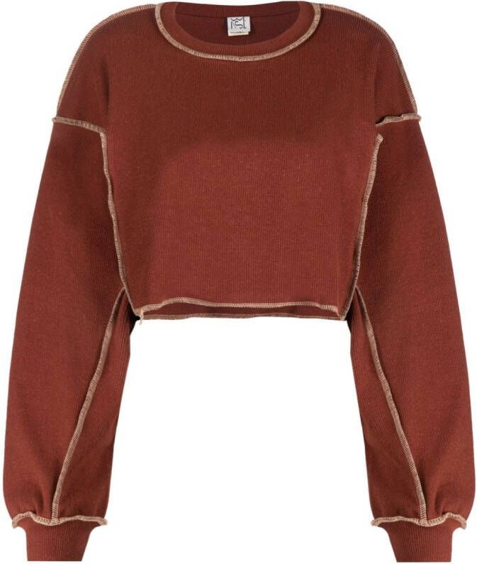 Baserange Cropped sweater Bruin