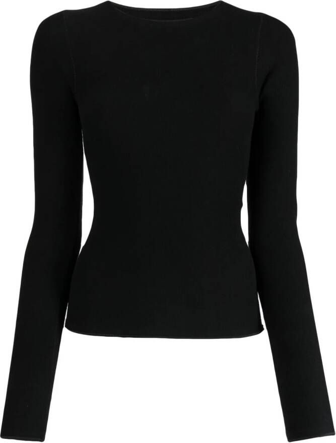 Baserange Sweater met ronde hals Zwart